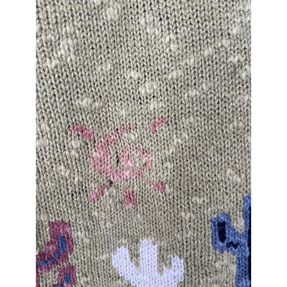 Vtg 1990s Monterey Bay Green Cactus Embroidered Button Up Barn Jacket Sz L - Picture 14 of 16